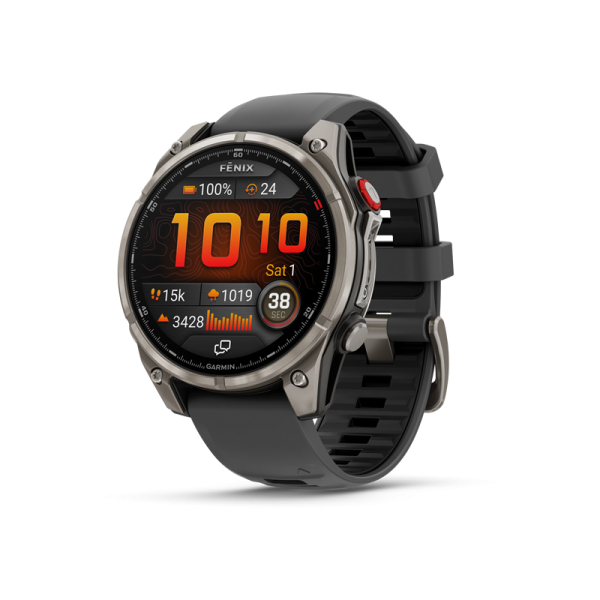 GARMIN fenix 8 Pro - 47 mm/AMOLED/Sapphire/Titanium with Graphite/Black Silicone Band