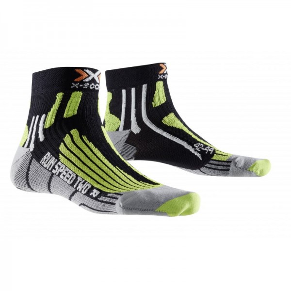 X-SOCKS Run Speed Two Socken Black/Green Lime